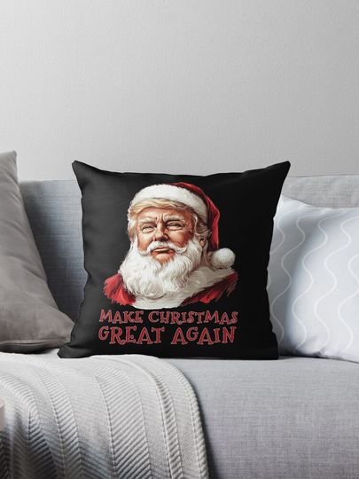 Funny Christmas Trump Santa Make Christmas Great Again Pillow