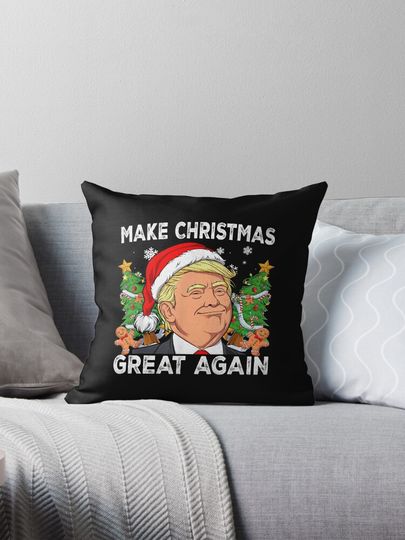 Funny Trump 2024 Make Christmas Great Again Pillow