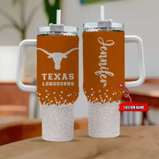 Texas Longhorns - 40oz Bling Tumbler