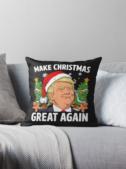 Trump Make Christmas Great Again Ugly Christmas Sweaters Pillow