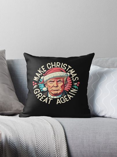 Trump Make Christmas Great Again Ugly Christmas Sweaters  Pillow