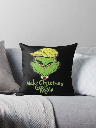 Make Christmas Great Again - Funny funny character Political Satire Pillow