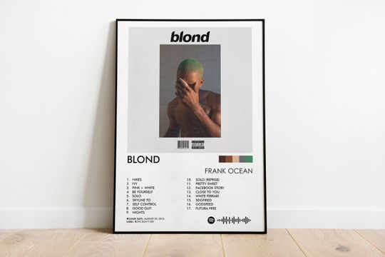 Frank Ocean Album Poster Blond Poster Print, Premium Print Poster, Frank Ocean Wall Art, Frank Ocean Print, Dorm Room Poster
