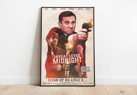 Threat Level Midnight Poster, Threat Level Midnight Movie Poster Print, The Office Print, The Office Wall Art