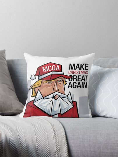 Funny Donald Trump as Santa Claus Make Christmas Great Again Pillow