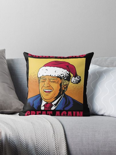 Trump Make Christmas Great Again Funny Christmas Pillow