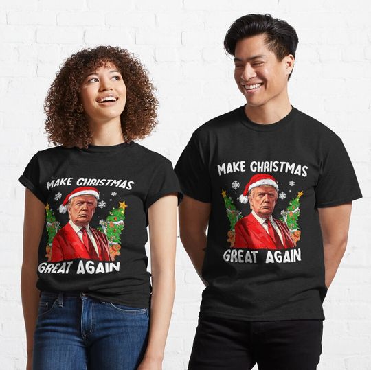 Make Christmas Great Again For Xmas, Funny Santa Trump 2024 Gift Classic T-Shirt