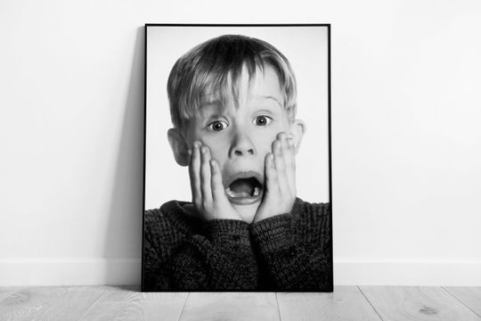 Home Alone Movie Poster, Funny Bathroom Wall Art, Digital Download, Comedy, Kevin McCallister Print, Restroom Decor, Toilet Poster, Wall Art