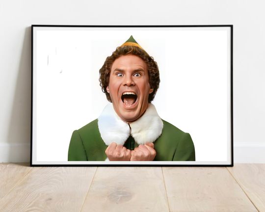 Elf Buddy Poster, Christmas Gifts, Buddy The Elf, Funny Christmas Canvas Movie Print, The Elf Printable Christmas Decor