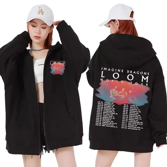 Imagine Dragons Band Loom Tour 2024 New Album Zip Up Jacket Hoodie