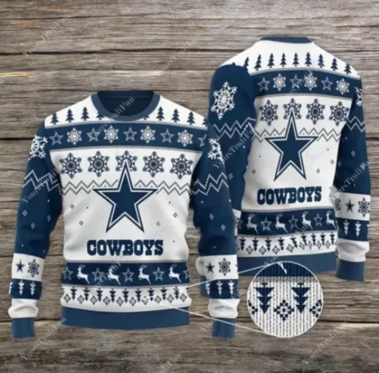 Bg Dallas Cowboys Ugly Sweater Sweatshirt, Cowboys Christmas Ugly Sweater