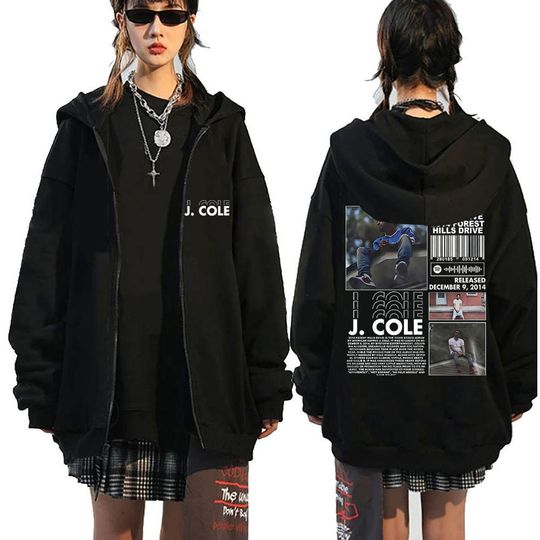 Hot New Rapper J Cole 2014 Forest Hills Drive Print Zipper Hoodie
