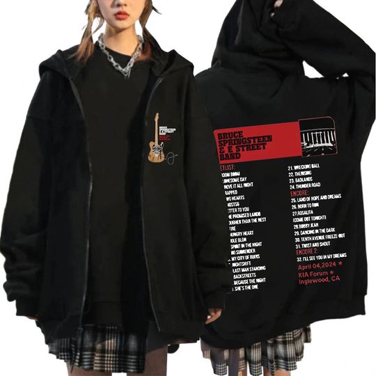 Bruce Springsteen and E Street Band 2024 Tour Zipper Hoodies