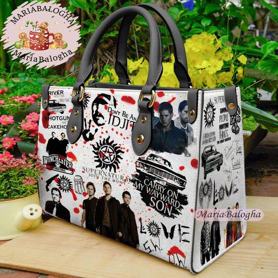 Supernatural Christmas Leather Handbag, Supernatural Women's Handbag, Vintage Shoulder Bag, Crossbody Bag