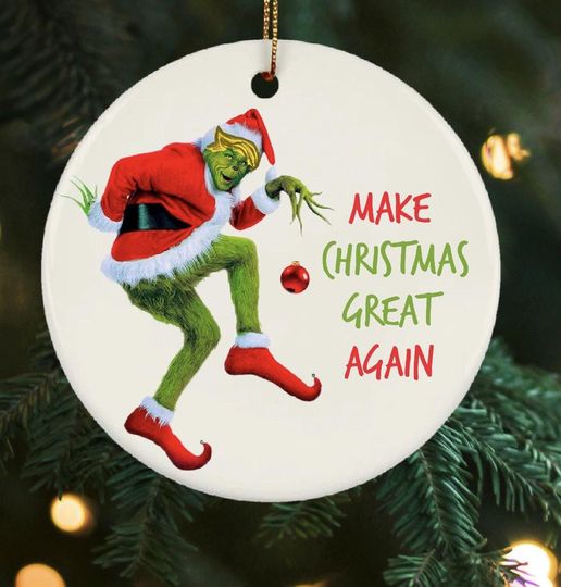Trump funny character Funny Christmas Ornament, Make Christmas Great Again Santa funny character Keepsake, funny character Smile Ornament, Secret Santa Gift