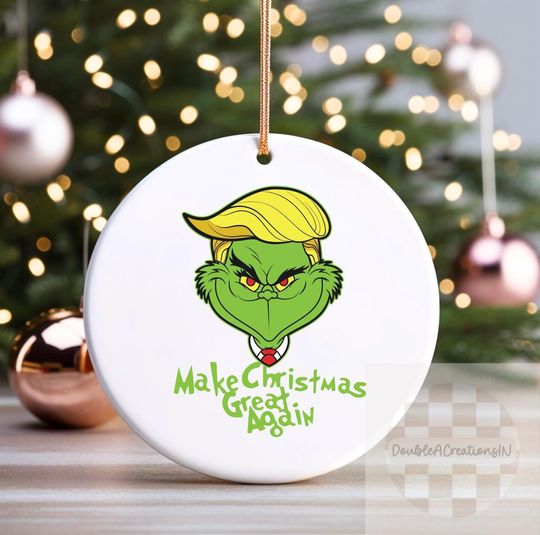 Trump 2024 Ornament, Make Christmas Great Again, President Trump Supporter Gift, Patriotic Holiday Ornament, Make America Great Again
