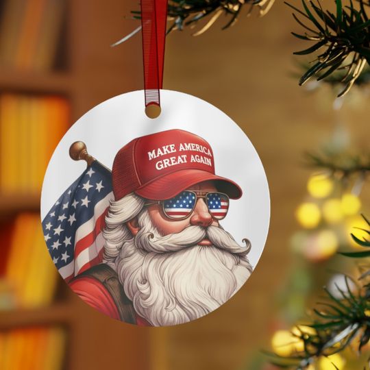 Santa MAGA Trump Ornament, Donald Trump Ornament, Make Christmas Great Again Ornament, Republican Ornament, Political Ornament