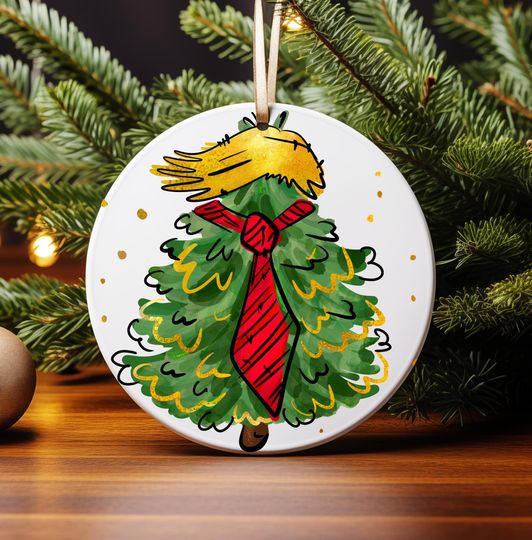 Trump Ornament 2024, Donald Trump Christmas Tree 2024 Ornament, Funny 47th President Gifts, Trump Vance Ornament, Make Christmas Great Again