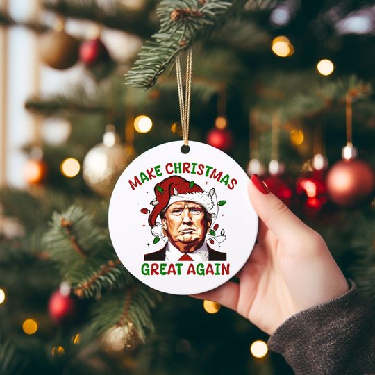 Make Christmas Great Again Ornament, Political Trends, Trump 2024 Gifts, Election 2024 Ornament, Funny Trump Ornament, Holiday Ornament