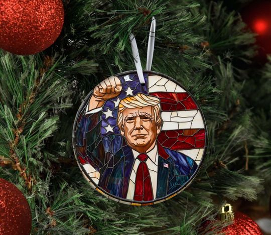 Funny Xmas Trump Ornament,Conservative Voter Gift,Holiday Election 2024 Keepsake,America First Make America Great Again Maga Present D1NJ38