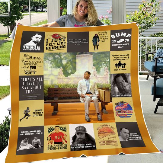 Forrest Gump Fleece Blanket, Forrest Gump Blanket For Bed Couch Sofa, Christmas Gifts, Christmas Blankets