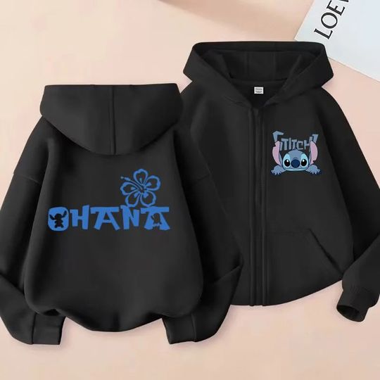 Stitch Hoodie Double Sided Zipper Hoodie | Unisex Zip Up Jacket