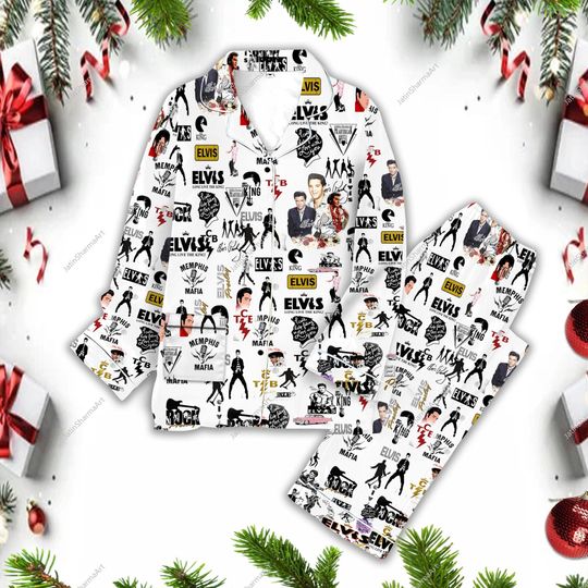 Elvis Presley Pajamas Set, Elvis Presley Thick Pajamas, Elvis Presley Night Pajamas, Elvis Presley Pajamas, Elvis Presley Pajamas For Women