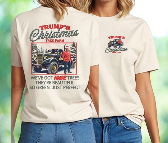 Trump's Christmas Tree Farm Funny Make Christmas Great Again Holiday Tshirt