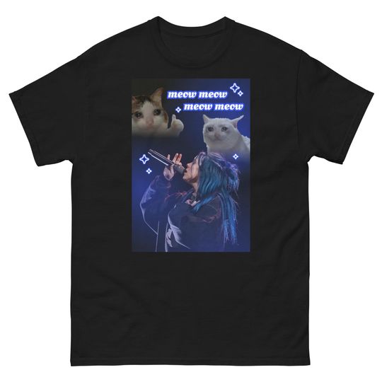 Meow Meow Meow Meme T-Shirt, What Was I Made For? Inspired, Funny T-Shirts, Meme Shirts, Funny Brainrot Tee, Silly Cat Humor