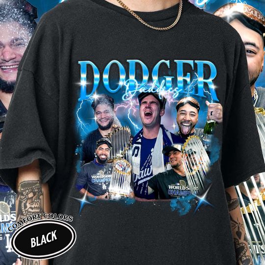 Los Angeles Dodgers Baseball Champions Team Retro Unisex Shirt | Dodger Daddies | Vintage Comfort Colors Shirt | Baseball Bootleg 90s Tee