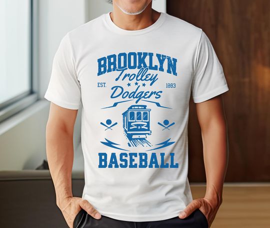 Vintage Brooklyn Trolley Dodgers Baseball Unisex Tee Shirt