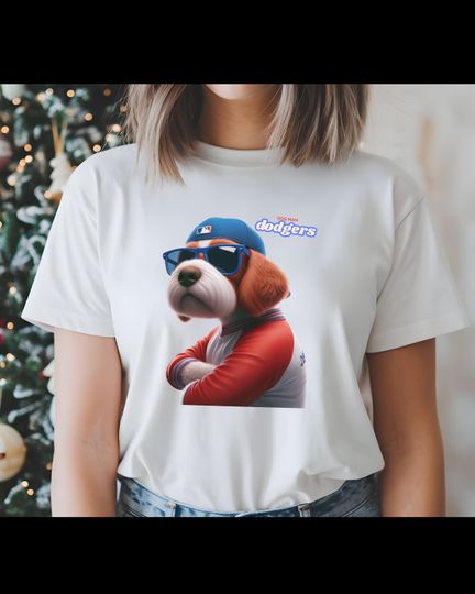 Dodgers Dog Man , Los Angeles Vintage Baseball T-Shirt , Braves Shirt , Trendy Summer Tee