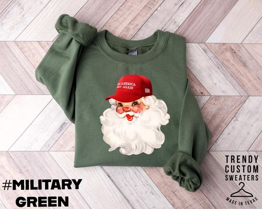 Make Christmas Great Again Christmas Sweatshirt,Funny Christmas Sweatshirt,Santa Sweatshirt, MAGA Santa Christmas Hoodie,Christmas Vote Tee
