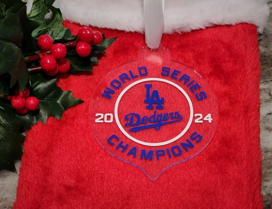 LA Dodgers 2024 World Series Champions acrylic ornament
