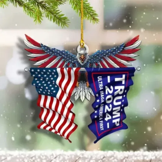 Donald Trump MAGA Christmas Ornament, Donald Trump President Car Ornament Gift