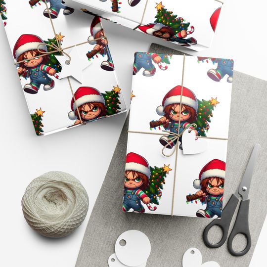 Christmas Horror Gift Wrap Papers| Chucky Killer Wrapping Paper| Scary Xmas Design| Holiday Horror Gift Wrap| Funny Christmas