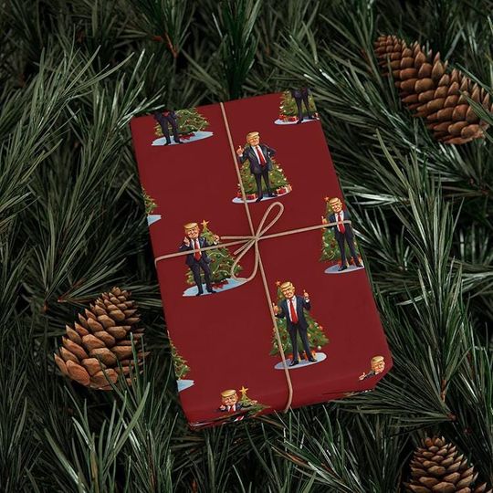 Trump Christmas Gift Wrapping Paper 3 Sizes