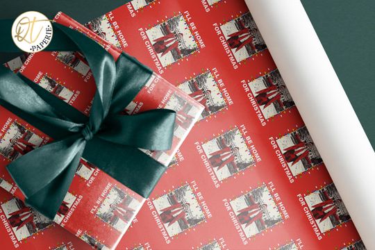 Trump I'll Be Home for Christmas Wrapping Paper, Donald Trump Christmas Republican Gift, President Wrapping Paper, Printed Funny Gift Wrap