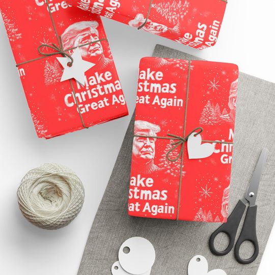 Fun Red Make Christmas Great Again, maga, Wrapping Paper - Holiday Gift Wrap for Joyful Celebrations