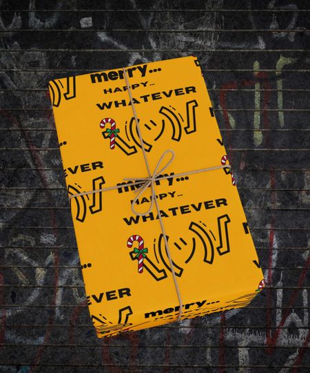 Merry Happy Whatever Wrapping Paper - Snarky Christmas Gift Wrap, Funny Holiday Paper, Sarcastic Xmas Wrap, Unique Adult Gift Wrap