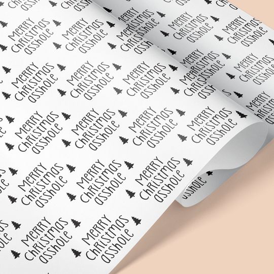 ASSHOLE Christmas Wrapping Paper | Funny and Rude Christmas Gift Wrap | Asshole Christmas Wrapping Paper | Christmas Wrap | Xmas Wrap