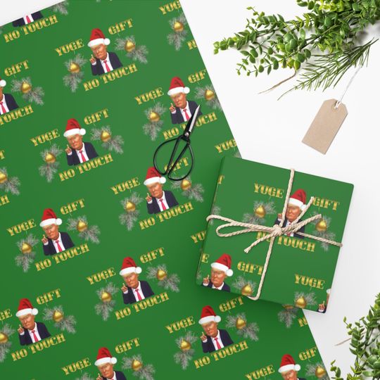 Yuge Trump | Wrapping Paper | Gift Wrap | MAGA Present | Conservative Meme | Republican Fun | FJB 1776 | Constitution | Huge Christmas