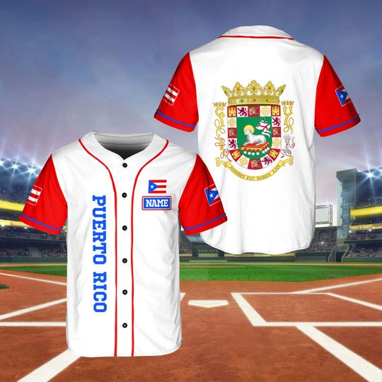 Personalized Puerto Rico Baseball Jersey, Custom Puerto Rico Baseball Jersey, Puerto Rico Baseball Shirt, Custom Name Puerto Rico Jersey