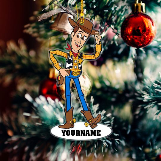 Personalized Toy Story Christmas Ornament, Toy Story Lover Gifts, Woody Christmas Ornament, Custom Baby Name Ornament, Disney Ornament