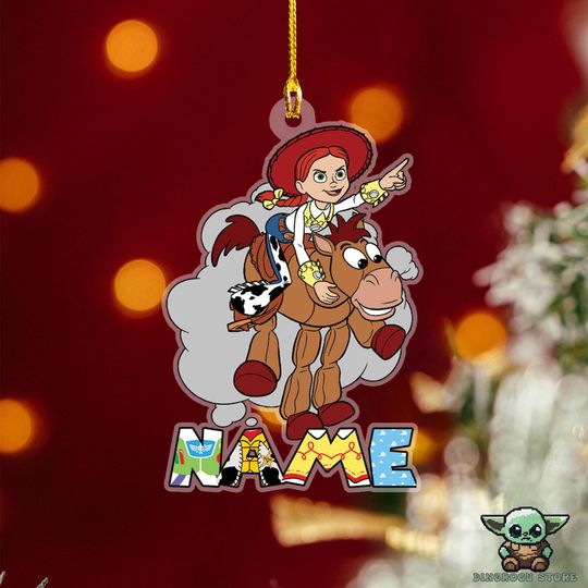Personalized Name Jessie Ornament, Toy Story Ornament, Family Ornament Keepsake, Acrylic Christmas Ornaments, Winter Ornament Decor