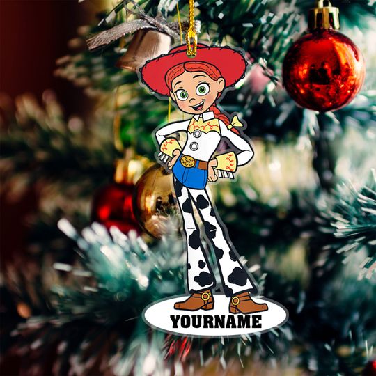 Custom Jessie Toy Story With Name Ornament, Christmas Shape Acrylic Ornament, Jessie Christmas Ornament, Toy Story Customized Ornament