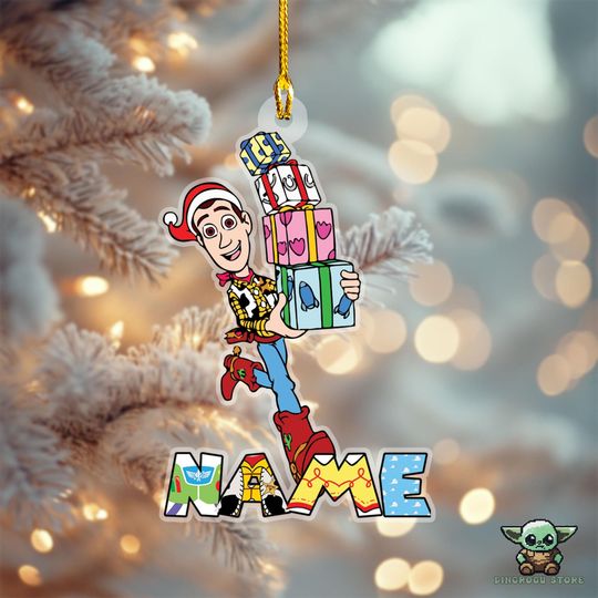 Custom Name Woody Ornament, Toy Story Ornament, Disney Christmas Ornament, Xmas Ornament Ideas, Xmas Tree Keepsake Decoration