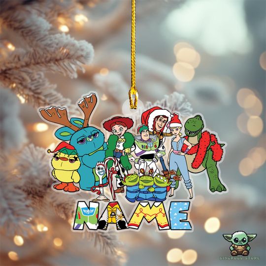 Custom Name Toy Story Christmas Ornament, Toy Story Ornament, Family Christmas Ornaments, Acrylic Xmas Ornaments, Disney Christmas Ornament