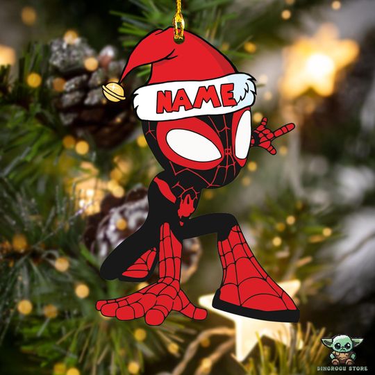 Personalized Spin Christmas Ornament, Spidey And His Amazing Friends Ornament, Custom Spiderman Ornament 2024, Ornament Gift For Christmas