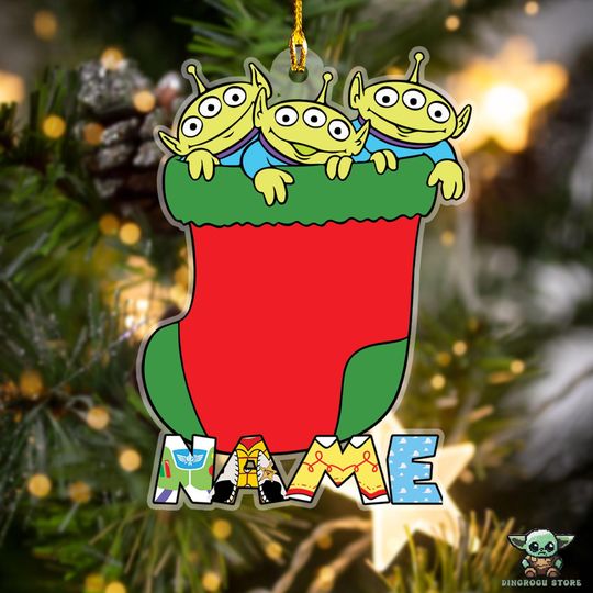 Personalized Name Aliens Ornament, Toy Story Ornament, Family Ornament Keepsake, Acrylic Christmas Ornaments, Xmas Ornament Ideas
